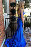 Red Mermaid Backless Prom Dresses Long Cheap Evening Dresses RJS909