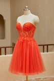 Sweetheart Short Homecoming Dress Tulle Beads&Sequins