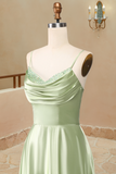 A-Line Long Simple Satin Sleeveless Evening Dress Prom Dresses UK RJS507