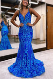 Long Mermaid Sequin Vintage Sexy Prom Dresses