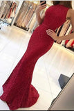 New Arrival Scoop Open Back Lace Mermaid Prom Evening Dresses