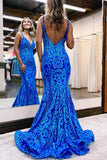 Long Mermaid Sequin Vintage Sexy Prom Dresses
