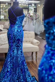 Scoop Sequins Prom Dresses Mermaid/Trumpet Court Train