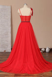 A Line Beaded Military Prom Dresses Tulle Straps Sweetheart  RJS744 rjerdress