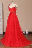 A Line Beaded Military Prom Dresses Tulle Straps Sweetheart  RJS744 rjerdress