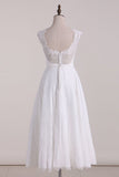 A Line Bridal Dresses Scoop Lace With Sash Tea-Length Rjerdress