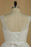 A Line Bridal Dresses Scoop With Applique And Sash Organza rjerdress