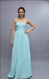A-Line Chiffon Bridesmaid Dress Strapless Long Prom Evening Gown Rjerdress