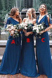 A Line Chiffon Simple Floor Length Cheap Custom Bridesmaid Dresses