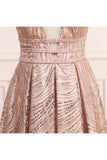 A Line Deep V Neck Long Prom Dress With Sequins, Glitter Sleeveless Evening Dress rjerdress
