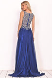 A Line Formal Dresses Scoop Chiffon With Beading Sweep Train Rjerdress