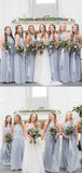 A-Line Halter Long Lace Chiffon Sleeveless Bridesmaid Dress Rjerdress