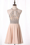 A Line Hoco Dresses Scoop Chiffon With Beading Rjerdress