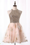 A Line Hoco Dresses Scoop Tulle With Beads And Applique Rjerdress