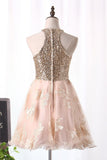 A Line Hoco Dresses Scoop Tulle With Beads And Applique Rjerdress