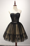 A Line Hoco Dresses Sweetheart Tulle With Applique And Sash