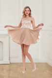 A Line Homecoming Dresses Scoop Chiffon With Beading