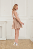 A Line Homecoming Dresses Scoop Chiffon With Beading Rjerdress