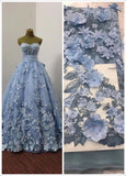 A Line Lace Appliques Sweetheart Prom Dresses Long Blue Quinceanera Dresses RJS617 Rjerdress