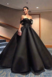 A Line Off The Shoulder Prom Dresses Satin With Beading Floor Length Rjerdress