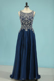 A Line Party Dresses Scoop Chiffon With Beading Sweep Train Rjerdress