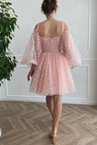 A-Line/Princess Tulle Sequin Sweetheart Sleeveless Short/Mini Homecoming Dresses Rjerdress