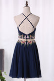 A Line Scoop Hoco Dresses Chiffon With Beading & Applique Rjerdress