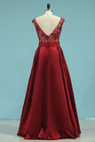 A Line Scoop Open Back Satin & Lace Floor Length Party Dresses Rjerdress