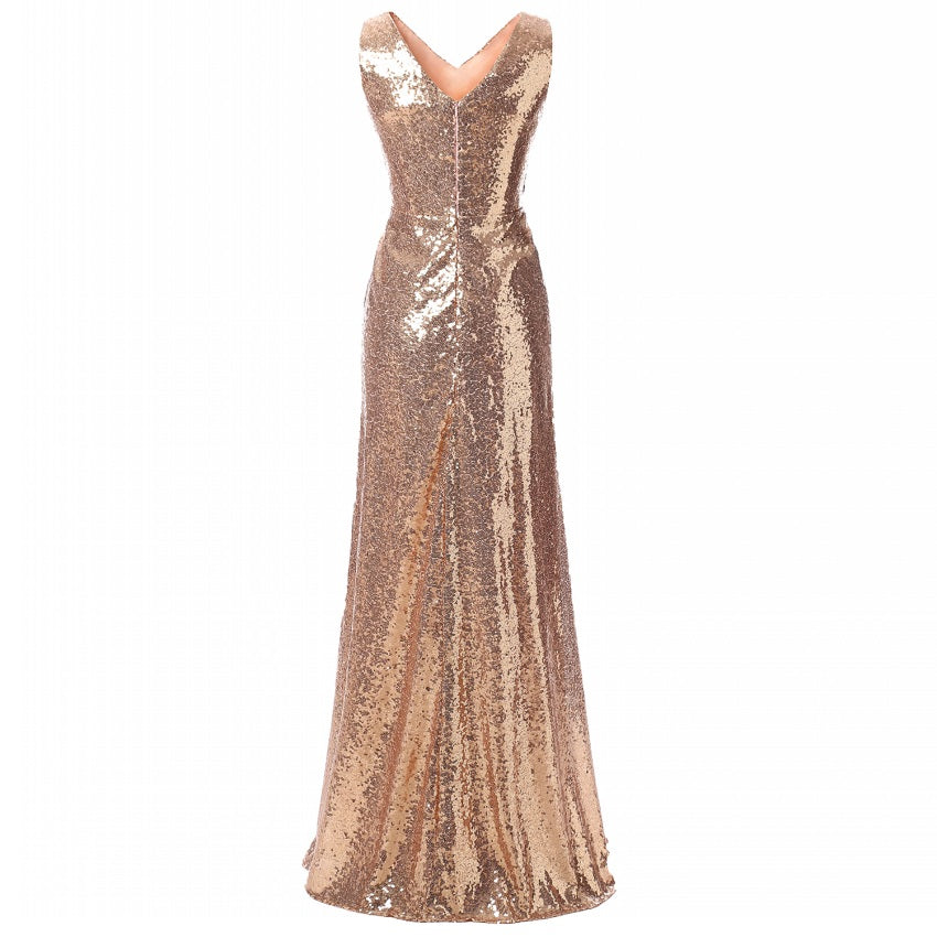 Harley Gold Sparkle Sequin Luxury Evening Gown