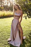 A Line Spaghetti Straps Split Prom Dresses Sexy Sleeveless Simple Woman Dresses RJS810 Rjerdress