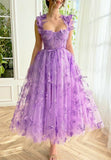 A-Line Spaghetti Straps Tulle Homecoming Dresses with Butterfly