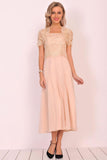 A Line Square Mother of the Bride Dresses Chiffon&Lace With Jacket