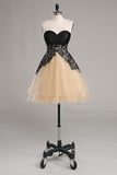 A Line Sweetheart Hoco Dresses Tulle & Lace Short/Mini Lace Up