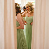 A Line Sweetheart Mint Green Pleated Chiffon Rustic Bridesmaid Dress Rjerdress