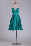 A Line Sweetheart Satin Short/Mini Hoco Dresses Rjerdress