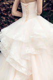 A Line Sweetheart Tulle  Wedding Dresses With Applique Rjerdress
