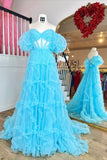 A Lline Off the Shoulder Tulle Prom Dresses For Woman Rjerdress