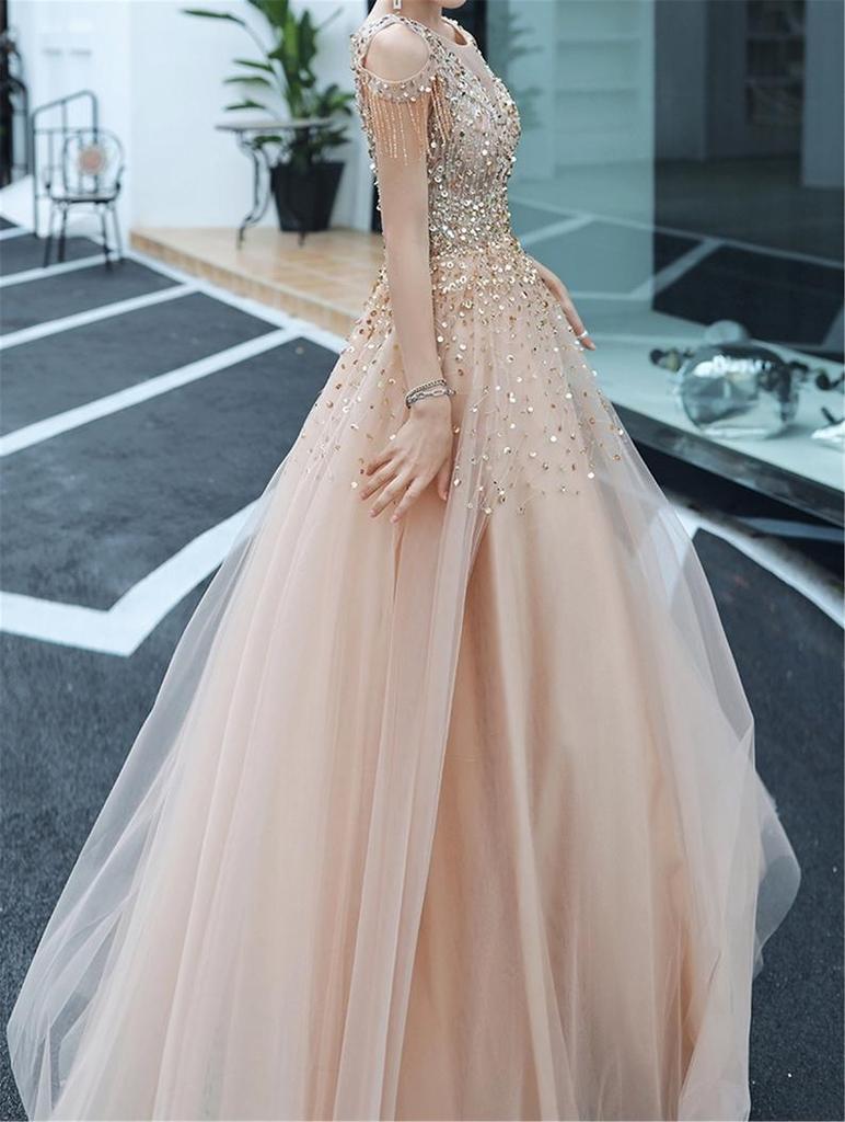 Oimg Wine Red A Line Evening Dresses Ball Gowns Vintage Dubai Sweetheart  Off Shoulder Beads Formal Night Prom Party Gown Color champagne US Size 8