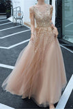 A-line Evening Dress Beading Prom Dress Formal Evening Gown