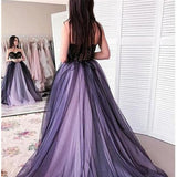 A line Sweetheart Strapless Tulle Sleeveless Lilac Prom Dresses With Appliques Formal Dress RJS462 Rjerdress
