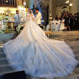Amazing Off The Shoulder Ivory Lace Tulle Long Wedding Dresses Bride Dresses Rjerdress