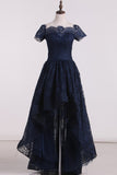 Asymmetrical Party Dresses Long Sleeves Lace&Tulle