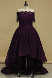 Asymmetrical Party Dresses Long Sleeves Lace&Tulle