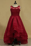 Asymmetrical Scoop Party Dresses A Line Organza With Applique Rjerdress
