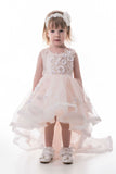 Asymmetrical Scoop Tulle With Applique Flower Girl Dresses A Line Rjerdress
