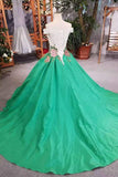 Awesome Satin Bridal Dresses Lace Up With Appliques And Sequins Cheap Price Rjerdress