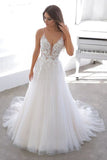 Awesome Wedding Dresses Backless With Appliques And Strapss Cheap Price Bride Dresses