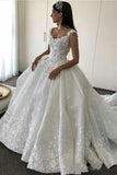 Ball Gown Backless Lace Appliques Wedding Dresses Sweetheart Bride Dresses