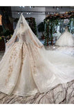 Ball Gown Bridal Dresses High Neck A-Line Top Quality Appliques Tulle Beading Rjerdress
