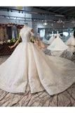 Ball Gown Bridal Dresses High Neck Top Quality Appliques Tulle Beading Rjerdress